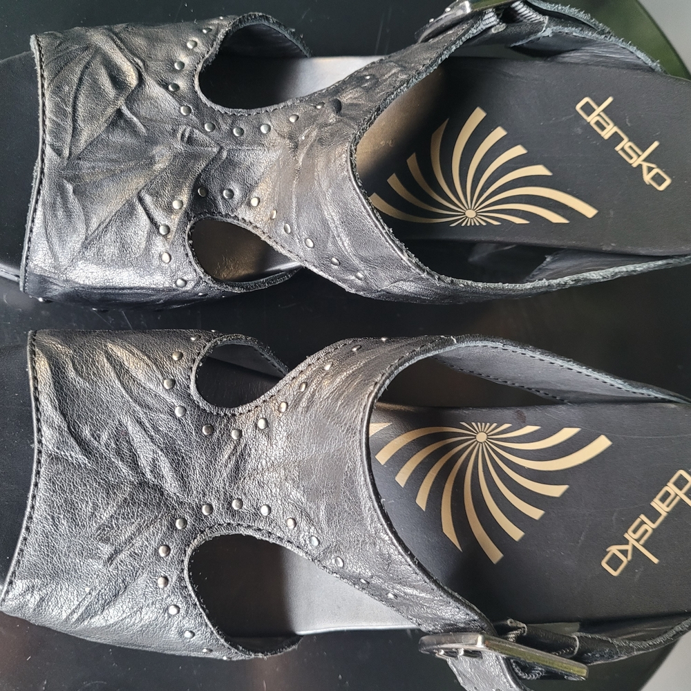 Dansko Black Studded Leather Clogs - Picture 4 of 6